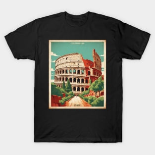 Roman Colosseum Rome Italy Vintage Tourism Travel Poster T-Shirt